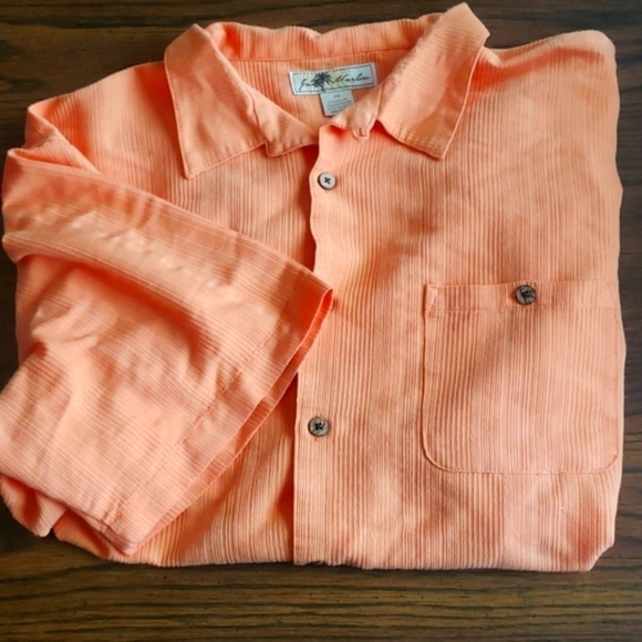 3/$20 Joe Marlin Orange Striped Button Up Shirt - Picture 1 of 2